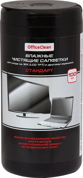 Изображение товара Салфетки для ухода за техникой OfficeClean Стандарт 262495 (100шт)