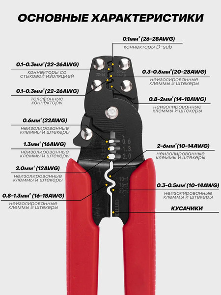 Изображение товара Инструмент для зачистки кабеля RockForce RF-6806