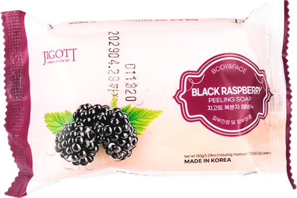 Изображение товара Мыло твердое Jigott Black Raspberry Scrub Soap с экстрактом ежевики (150г)