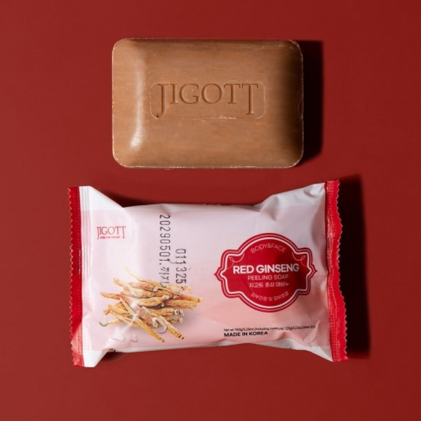 Изображение товара Мыло твердое Jigott Red Ginseng Scrub Soap с экстрактом красного женьшеня (150г)