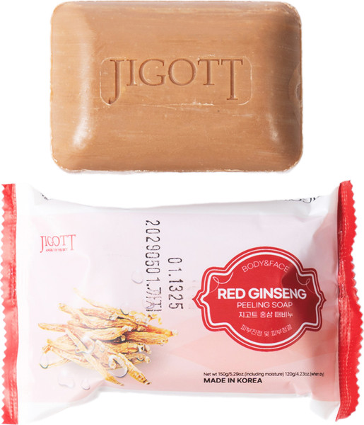 Изображение товара Мыло твердое Jigott Red Ginseng Scrub Soap с экстрактом красного женьшеня (150г)