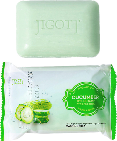 Изображение товара Мыло твердое Jigott Cucumber Scrub Soap с экстрактом огурца (150г)