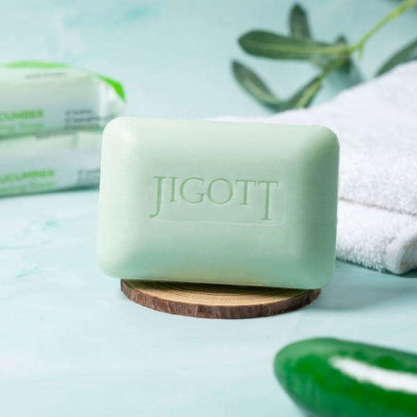 Изображение товара Мыло твердое Jigott Cucumber Scrub Soap с экстрактом огурца (150г)