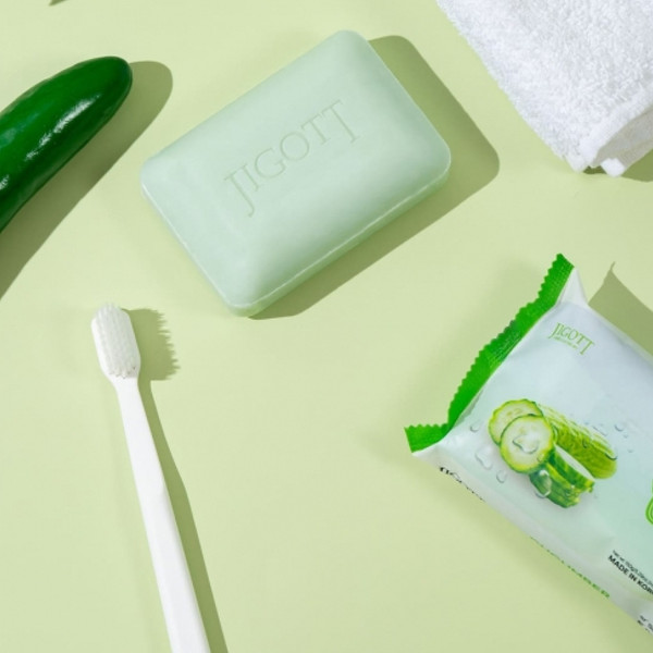 Изображение товара Мыло твердое Jigott Cucumber Scrub Soap с экстрактом огурца (150г)