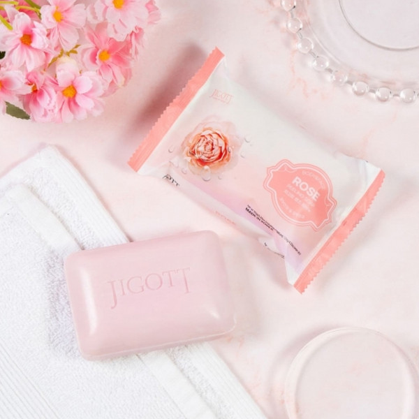 Изображение товара Мыло твердое Jigott Rose Scrub Soap с экстрактом розы (150г)