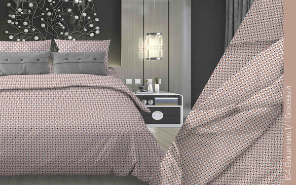 Изображение товара Комплект постельного белья Бояртекс Бязь №164 Виши 1/1 Вид Семейный (бежевый)