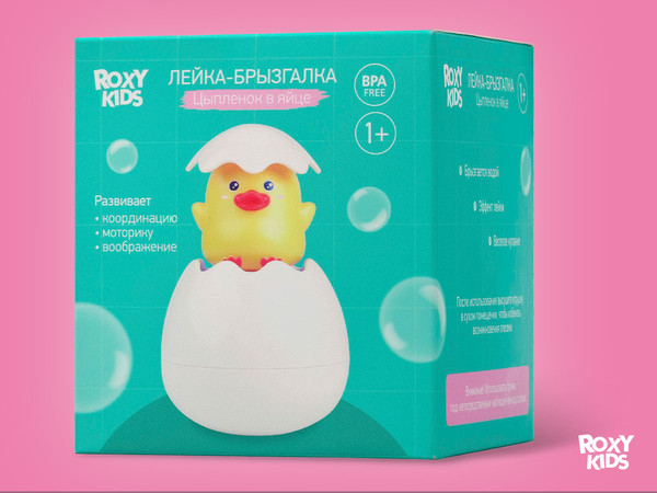 Изображение товара Игрушка для ванной ROXY-KIDS Яйцо-лейка. Цыпленок 2в1 / REGG-002 (желтый)