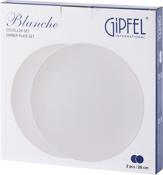 Изображение товара Набор тарелок Gipfel Blanche 52538 (2шт, белый)
