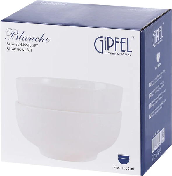 Изображение товара Набор салатников Gipfel Blanche 52668 (2шт, белый)