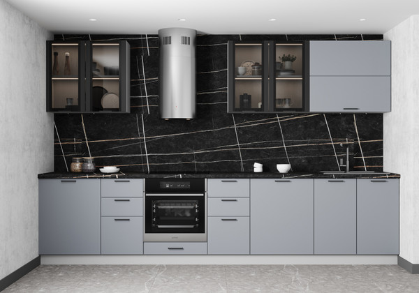 Изображение товара Шкаф навесной для кухни ДСВ П 600 Ройс (серый эмалит)