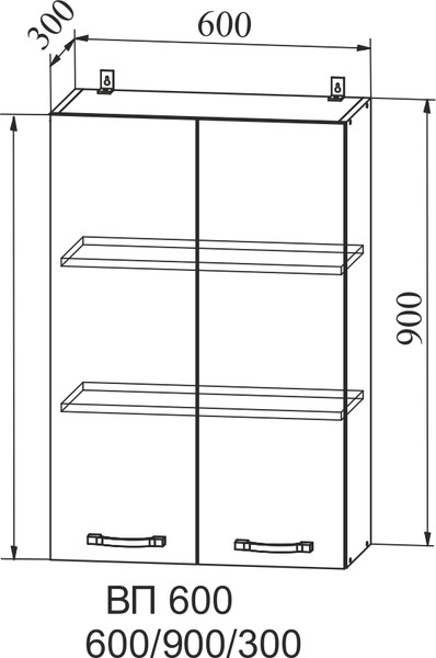 Изображение товара Шкаф навесной для кухни ДСВ ВП 600 Гранд (белый)