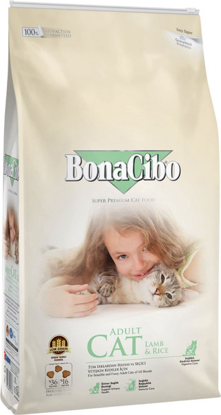 Изображение товара Сухой корм для кошек BonaCibo Для взрослых кошек всех пород ягненок и рис (15кг)