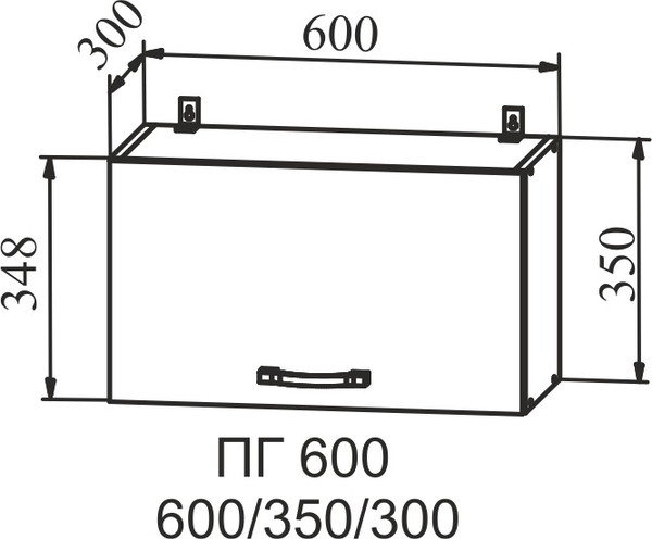 Изображение товара Шкаф навесной для кухни ДСВ ПГ 600 Ройс (белый софт)