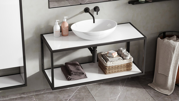 Изображение товара Тумба под умывальник Belux Аляска НП 80 (1, белый глянцевый)