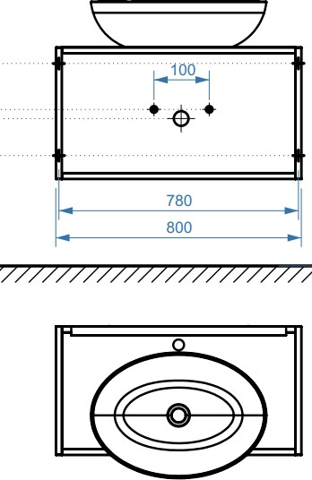 Изображение товара Тумба под умывальник Belux Аляска НП 80 (1, белый глянцевый)