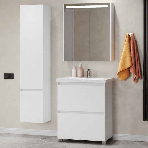 Изображение товара Тумба под умывальник Belux Киото Н 80-02 (1, белый глянцевый)