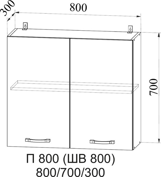 Изображение товара Шкаф навесной для кухни ДСВ П 800 Фортуна (графит)