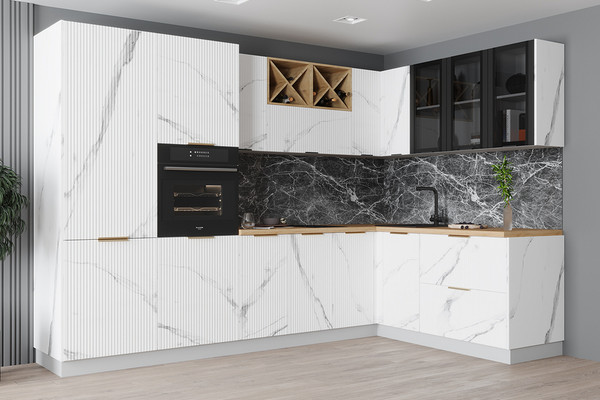 Изображение товара Шкаф навесной для кухни ДСВ П 800 Монца (мрамор арктик)