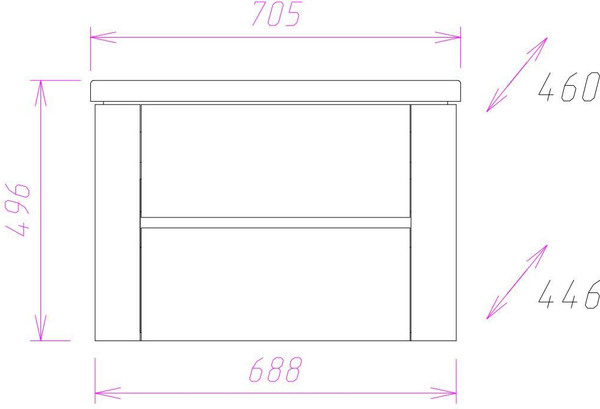 Изображение товара Тумба под умывальник Onika Стоун 70.13 (107066)