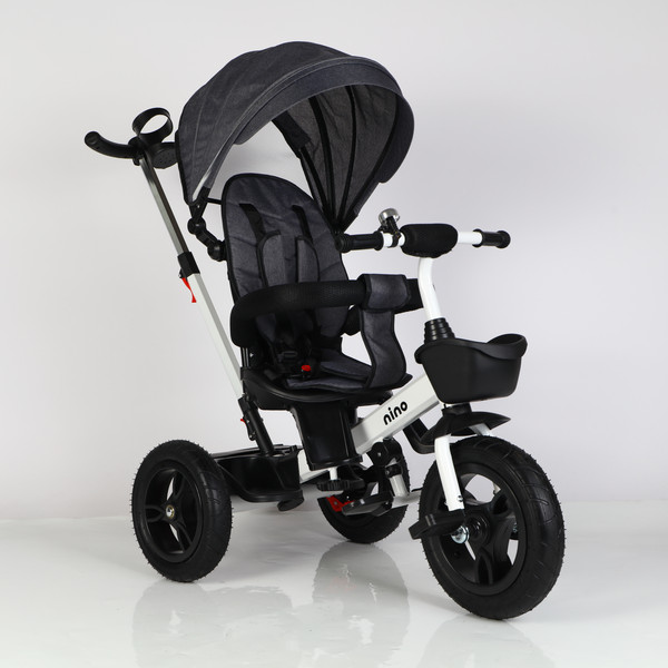 Изображение товара Трехколесный велосипед с ручкой NINO 6688 (серый)