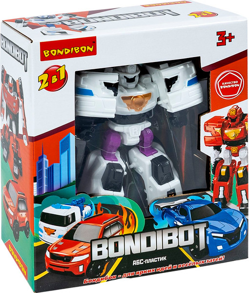 Изображение товара Робот-трансформер Bondibon Машина 2в1 / ВВ6545 (белый/синий)