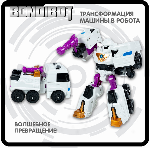 Изображение товара Робот-трансформер Bondibon Машина 2в1 / ВВ6545 (белый/синий)