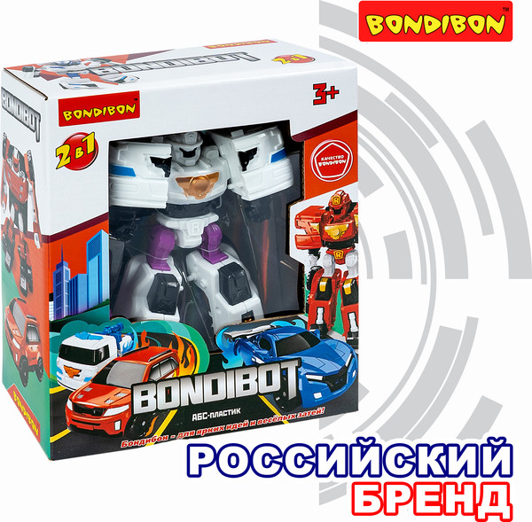Изображение товара Робот-трансформер Bondibon Машина 2в1 / ВВ6545 (белый/синий)