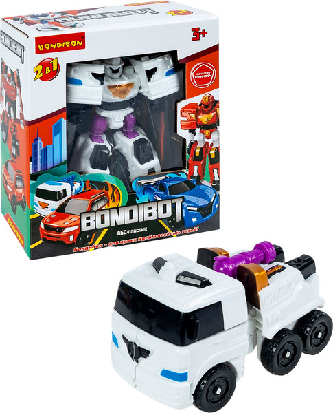 Изображение товара Робот-трансформер Bondibon Машина 2в1 / ВВ6545 (белый/синий)