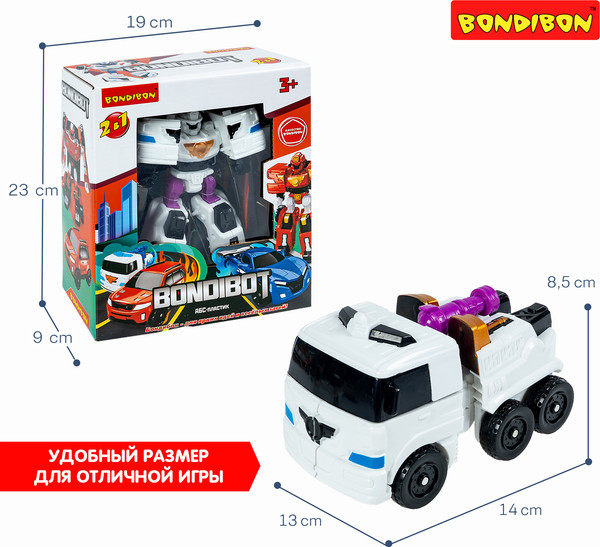 Изображение товара Робот-трансформер Bondibon Машина 2в1 / ВВ6545 (белый/синий)
