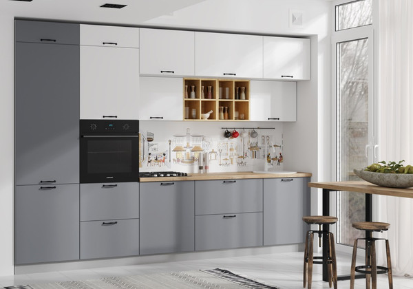 Изображение товара Шкаф навесной для кухни ДСВ П 800 Ройс (серый эмалит)