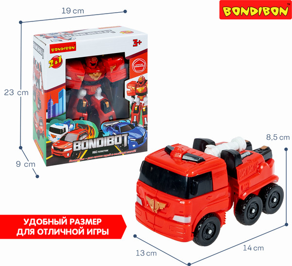 Изображение товара Робот-трансформер Bondibon Пожарная машина 2в1 / ВВ6544 (красный)