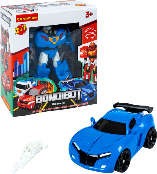 Изображение товара Робот-трансформер Bondibon Спортивная машина 2в1 / ВВ6546 (синий)