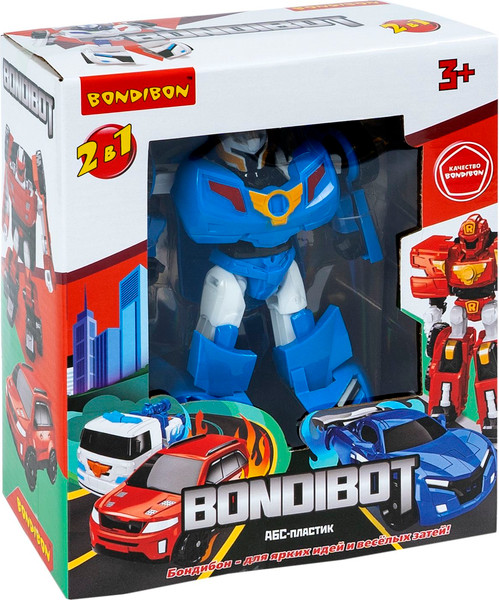 Изображение товара Робот-трансформер Bondibon Спортивная машина 2в1 / ВВ6546 (синий)