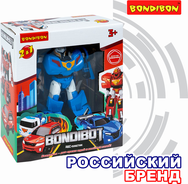 Изображение товара Робот-трансформер Bondibon Спортивная машина 2в1 / ВВ6546 (синий)
