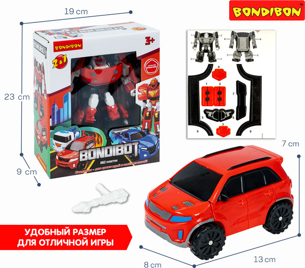 Изображение товара Робот-трансформер Bondibon Джип 2в1 / ВВ6548 (красный)
