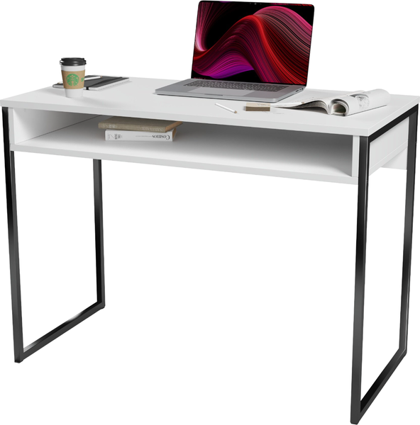Изображение товара Письменный стол Soma СПМ-4 Metal 100x50 (белый/черный)