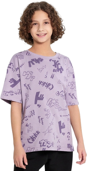 Изображение товара Футболка детская Mark Formelle 113384 (р.140-68, текст на лаванде)