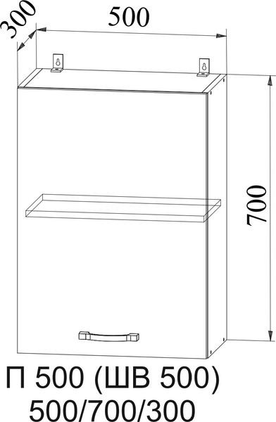 Изображение товара Шкаф навесной для кухни ДСВ Ройс П 500 (белый софт)