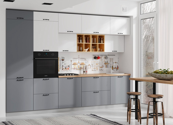 Изображение товара Шкаф навесной для кухни ДСВ Ройс П 500 (серый эмалит)