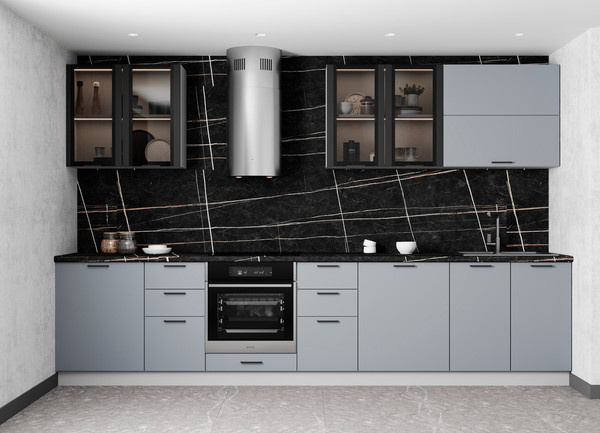 Изображение товара Шкаф навесной для кухни ДСВ Ройс П 500 (серый эмалит)