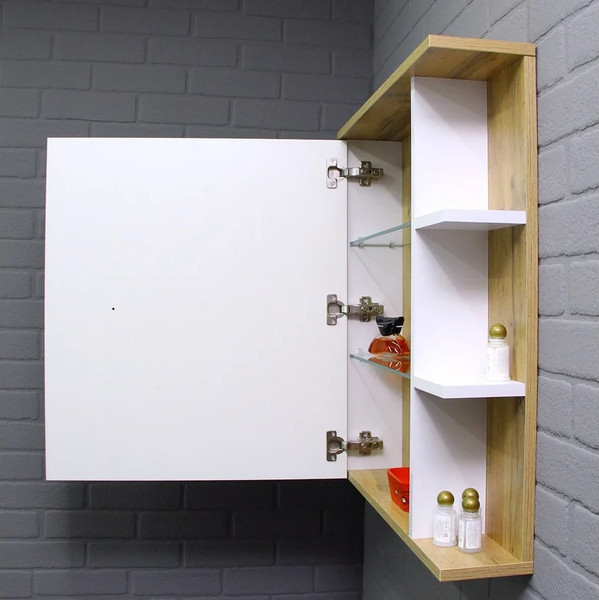 Изображение товара Шкаф с зеркалом для ванной Домино Fortuna 60 / DF3108HZ (левый)