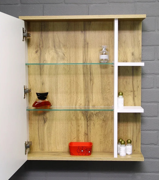 Изображение товара Шкаф с зеркалом для ванной Домино Fortuna 60 / DF3108HZ (левый)