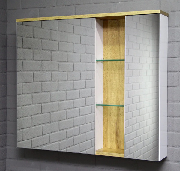 Изображение товара Шкаф с зеркалом для ванной Домино Fortuna 100 / DF3107HZ (левый)