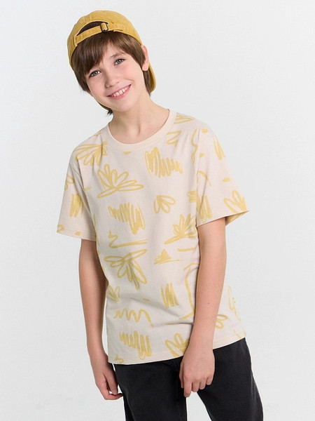 Изображение товара Футболка детская Mark Formelle 113433 (р.110-56, рисунки на льняном)