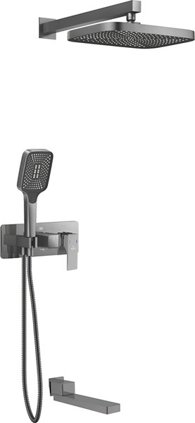 Изображение товара Душевая система со смесителем Rose R1035T (графит)