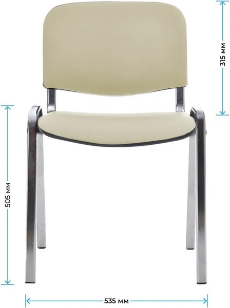 Изображение товара Стул офисный Helmi Изо HL-F01 / 359859 (хром/кожзам бежевый)