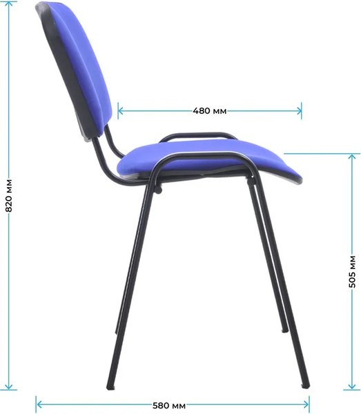 Изображение товара Стул офисный Helmi Изо HL-F01 / 359854 (черный/ткань синяя)