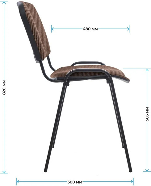 Изображение товара Стул офисный Helmi Изо HL-F01 / 359853 (черный/ткань коричневая с бежевым)
