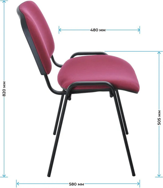 Изображение товара Стул офисный Helmi Изо HL-F01 / 359852 (черный/ткань бордовая)