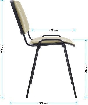 Изображение товара Стул офисный Helmi Изо HL-F01 / 359861 (черный/кожзам бежевый)